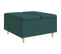 vidaXL Tabouret bouton avec coussin Vert foncé 80 x 80 x 45 cm tissu