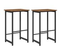 vidaXL Tabouret de Bar 2 pc Bois Ancien 40 x 32 x 64 cm, Tabouret de Bar rectangulaire, Moderne, Ajustable, Bois, Cadre en Acier, Design Minimaliste pour Salon