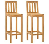 vidaXL Tabouret de Bar 2 pc Naturel Bois de Teck Massif