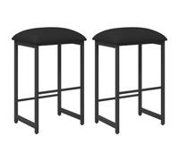 vidaXL Tabouret de Bar 2 pc Noir 40 x 32 x 64 cm Bois d'ingénierie, Pouf Rectangulaire, Design Moderne, Siège Réglable, Repose-Pieds Confortable, Cadre Élégant, Meuble Pratique