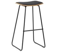 vidaXL Tabouret de bar 2 pcs. noir similicuir