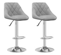 vidaXL Tabourets de bar lot de 2 gris clair velours