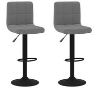 Lot de 2 Tabourets de Bar, Chaise de Pub, Siège de Bistrot, Meuble de Salle à Manger Cuisine Salon Maison Intérieur, Gris Foncé Velours