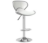 vidaXL Tabouret de bar Blanc Similicuir
