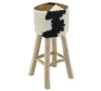 Vidaxl Tabouret De Bar Cuir Véritable Et Bois De Teck Solide Beige