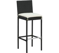 Vidaxl Tabourets De Bar De Jardin Et Coussins Lot De 2 Résine Tressée