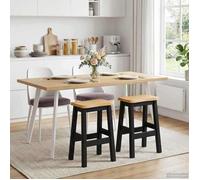 vidaXL Tabouret de bar haut EKAI 2 pcs Noir Bois de pin rectangulaire 40 x 29 x 63 cm