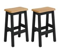 vidaXL Tabouret de Bar Haut EKAI 2 pcs Noir 40 x 29 x 63 cm, Tabouret de Bar Tendance, Design Industriel, Bois de pin rectangulaire, Chaise Urbaine pour Salon et Repas