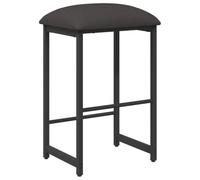 vidaXL Tabouret de bar rectangulaire en bois - 40 x 32 x 74 cm - Design moderne - Assise réglable - Repose-pieds confortable - Cadre élégant - Gris foncé