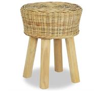 vidaXL Tabouret 35 x 45 cm Rotin naturel Brun G