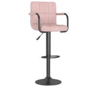 vidaXL Tabouret de bar 334653 Siège pivotant en velours Rose