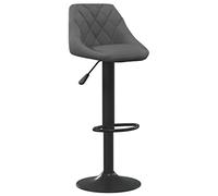 vidaXL Tabouret de Bar Siège Pivotant de Bistro Chaise de Comptoir Tabouret de Pub Siège de Comptoir Chaise de Bistro Siège de Pub Gris Foncé Velours