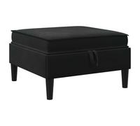 vidaXL Tabouret de canapé avec rangement, noir, velours, salon, canapé moderne, siège en velours chic, rectangulaire, grand espace, meubles pratiques et élégants