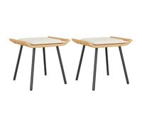 vidaXL Tabouret de Jardin 2 pcs Nature 50 x 40 x 45cm Acier, Tabouret rectangulaire Moderne pour Jardin et terrasse, mobilier d'extérieur Durable, sièges de Patio, résistant aux intempéries