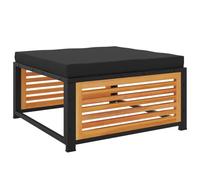 vidaXL Tabouret de jardin avec coussin 68x68x30 cm en bois massif d'acacia