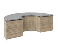 vidaXL Tabouret de jardin avec coussin Beige Poly-Rattan