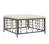 vidaXL Tabouret de jardin avec coussin beige résine tressée Beige G