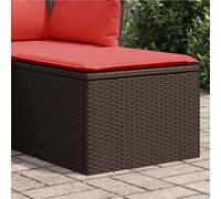 Vidaxl Tabouret De Jardin Avec Coussin Brun 55x55x37 Cm Résine Tressée