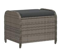 Vidaxl Tabouret De Jardin Avec Coussin Gris 58x46x46 Cm Résine Tressée