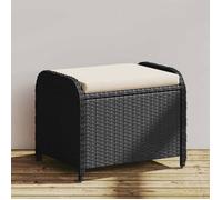 Vidaxl Tabouret De Jardin Avec Coussin Noir 58x46x46 Cm Résine Tressée