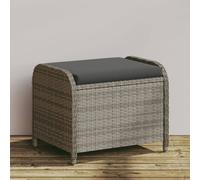 vidaXL Tabouret de Jardin avec Coussin, Chaise de Patio, Siège de Terrasse, Meuble de Balcon Arrière-Cour Extérieur, Gris Résine Tressée