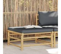 vidaXL Tabouret de jardin avec coussin gris foncé en bambou