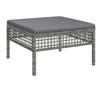 vidaXL Tabouret de Jardin avec Coussin, Repose-Pied de Terrasse, Pouf de Patio, Meuble d'Extérieur Arrière-Cour, Gris Résine Tressée