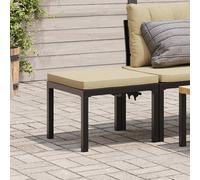 Tabouret de jardin avec coussin noir acier enduit de poudre, siège de jardin, tabouret d'extérieur, siège cube, siège 4008564