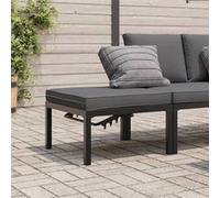 Vidaxl Tabouret De Jardin Avec Coussin Noir Aluminium Noir