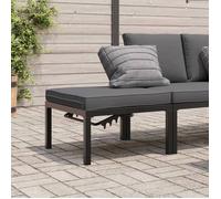 vidaXL Tabouret de jardin avec coussin noir aluminium, siège de jardin, tabouret d'extérieur, siège cube, siège d'extérieur,