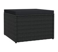 Vidaxl Tabouret De Jardin Avec Coussin Noir Résine Tressée