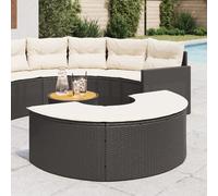 Vidaxl Tabouret De Jardin Avec Coussin Noir Résine Tressée Noir