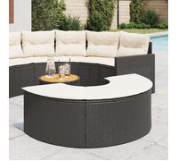 Vidaxl Tabouret De Jardin Avec Coussin Noir Résine Tressée Noir