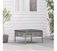 vidaXL Tabouret de Jardin avec Coussin, Repose-pied de Terrasse, Pouf de Patio, Meuble d'Extérieur Arrière-Cour, Gris Résine 319669