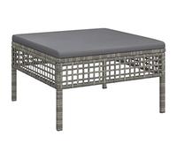 vidaXL Tabouret de Jardin avec Coussin, Repose-pied de Terrasse, Pouf de Patio, Meuble d'Extérieur Arrière-Cour, Gris Résine 319669