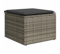 Vidaxl Tabouret De Jardin Avec Coussin Gris 55x55x37 Cm Résine Tressée