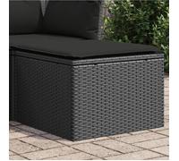 Vidaxl Tabouret De Jardin Avec Coussin Noir 55x55x37 Cm Résine Tressée