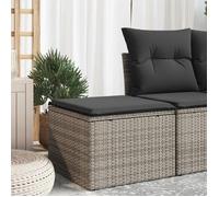 vidaXL Tabouret de Jardin avec Coussin, Siège avec Housse, Meuble de Patio Balcon Terrasse Arrière-cour Extérieur, Gris 366117