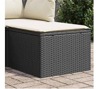 Vidaxl Tabouret De Jardin Avec Coussin Noir 55x55x37 Cm Résine Tressée