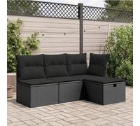 vidaXL Tabouret de Jardin avec Coussin, Siège avec Housse, Meuble de Patio Balcon Terrasse Arrière-cour Extérieur, Noir 365967 Noir G