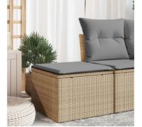 vidaXL Tabouret de Jardin avec Coussin, Siège avec Housse, Meuble de Terrasse Patio Balcon Extérieur, Beige 55x55x37cm 366090