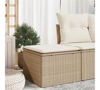 vidaXL Tabouret de Jardin avec Coussin, Siège avec Housse, Meuble de Terrasse Patio Balcon Extérieur, Beige 55x55x37cm 366057 Beige G