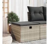 Vidaxl Tabouret De Jardin Coussin Gris Clair 55x55x37cm Résine Tressée Gris