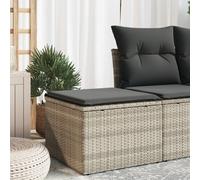 Tabouret de Jardin Coussin, Siège avec Housse, Meuble de Terrasse Patio Balcon Extérieur, Gris Clair 55x55x37cm 366181