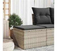 vidaXL Tabouret de Jardin Coussin, Siège avec Housse, Meuble de Terrasse Patio Balcon Extérieur, Gris Clair 55x55x37cm 366181 Gris G