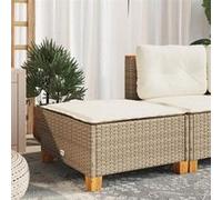 vidaXL Tabouret de jardin et coussin beige 63,5x56x32cm résine tressée 365913 Beige