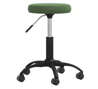 vidaXL Tabouret de Massage Chaise de Beauté Pivotante Siège de Spa Salon de Coiffure Bureau Café Intérieur Hauteur Réglable Velours Vert Foncé
