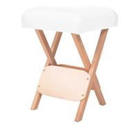 vidaXL Tabouret de massage pliant – Siège 12 cm d'épaisseur – Portable – Blanc