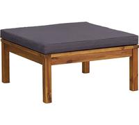vidaXL Tabouret de pied avec coussin gris foncé en bois massif d'acacia