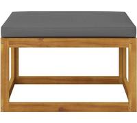 vidaXL Tabouret de pied avec coussin gris foncé en bois massif d'acacia